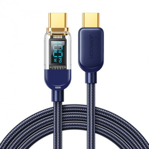 Joyroom Type-C Type-C Data Cable 100W, 1.2m with Digital Display Blue (S-CC100A4) DO582456-02