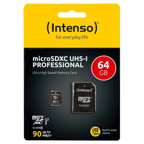 Intenso microSDXC 64GB C10 UHS-I Professionel + adapt. 478305-04