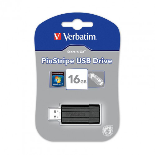 10x1 Verbatim Store n Go 16GB Pinstripe USB 2.0 noir 49063 305363-03