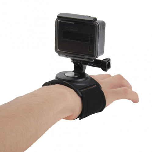 PULUZ 3 en 1 Bracelet à pied de poignet Bracelet à 360 degrés pour GoPro HERO5 / 4/3 + / 3/2/1 (Noir) SP178B3-00