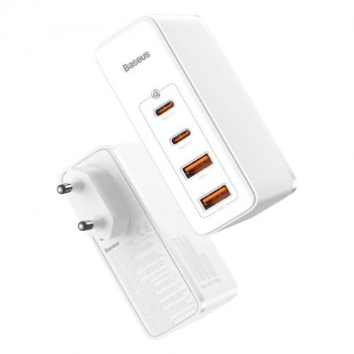 Baseus Travel Charger GaN2 Pro Quick wall charger C+C+U+U, PD 3.0, QC 4.0+, 100W EU White (CCGAN2P-L02) DA3450450-019