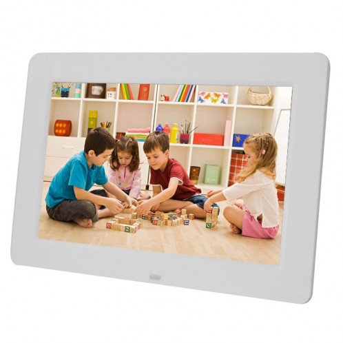 13 pouces 1024 x 768/16: 9 Cadre photo numérique à suspension large à LED avec support et télécommande, Support SD / MicroSD / MMC / MS / XD / USB Flash Disk (Blanc) S1204W6-00