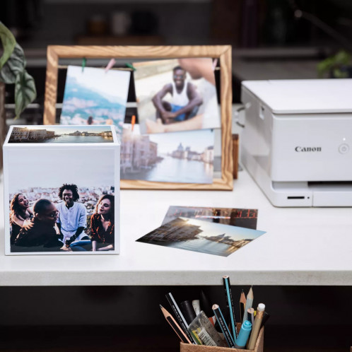 Canon PP-201 13x13 cm Photo Cube Pack créatif, blanc bleu 40f. 837244-07