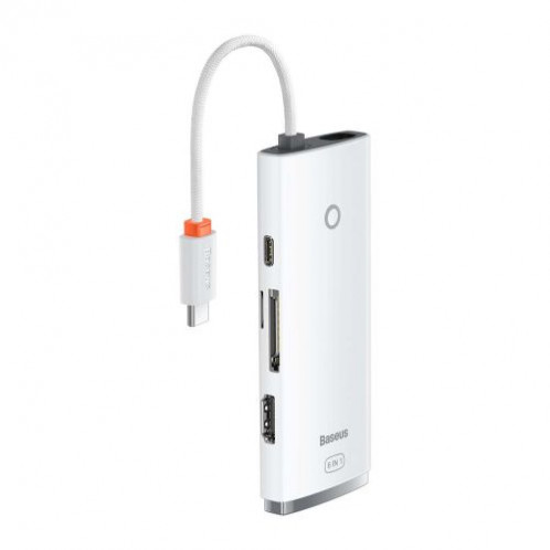 Baseus HUB Lite Series 5-in-1 Multifunctional (Type-C to 2x USB 3.0 / Type-C / HDMI 1.4 / SD/TF) White (WKQX050102) DA1754249-017