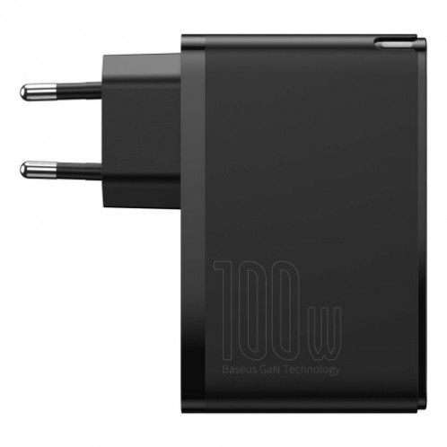 Baseus Travel Charger GaN2 Pro Quick wall charger C+C+U+U, PD 3.0, QC 4.0+, 100W EU Black (CCGAN2P-L01) DA3335982-019