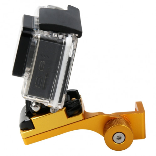 Miroir de rétroviseur de moto Support de support fixe en alliage d'aluminium CNC pour GoPro HERO4 / 3 + / 3, Xiaomi Xiaoyi, caméra SJCAM (Gold) SM006J5-07