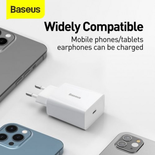 Baseus Travel Charger Speed Mini 1C Quick Charger 20W EU White (CCFS-SN02) DA582616-015