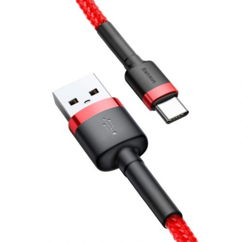 Baseus Type-C Cafule Cable 3A, 0.5m, Red + Red (CATKLF-A09) DA17029-09