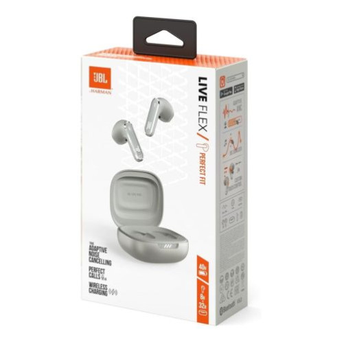 JBL Live Flex TWS Bluetooth Wireless In-Ear Earbuds Silver EU DB7300787-03