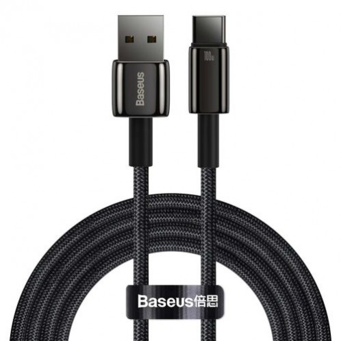 Baseus Type-C Tungsten Gold series cable 480Mb/s, 100W, 2m Black (CAWJ000101) DA393653-07