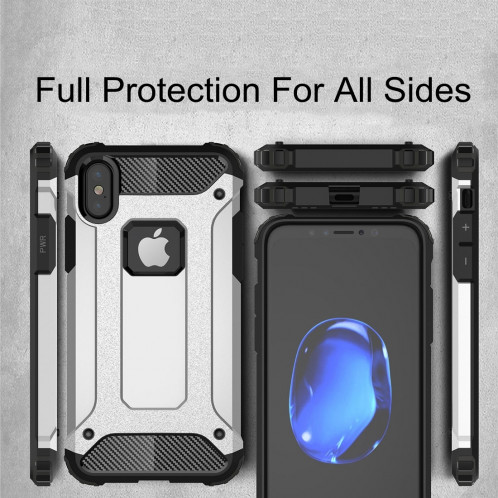 Pour iPhone X Magic Armour TPU + boîtier combiné pour PC (noir) SP440B8-07