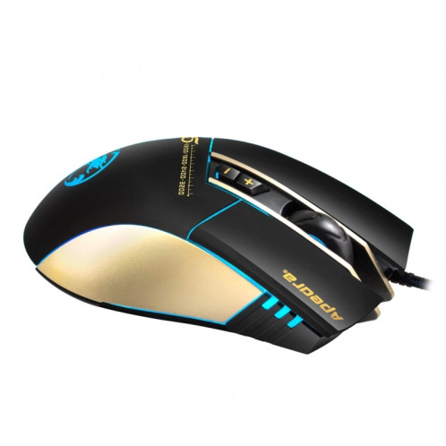 Apedra iMICE A5 High Precision Gaming Mouse LED lumière respiratoire à quatre couleurs USB 7 Boutons 3200 DPI Wired Optical Gaming Mouse pour ordinateur PC portable (noir) SA312B6-00