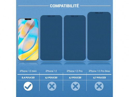 Novodio Premium 9H Glass iPhone 12 mini Verre trempé écran intégral IPXNVO0120-04