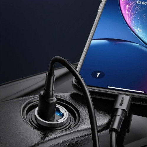 Baseus Car Charger Tiny Star Mini Quick Charge, U+Um 12/24V, 30W Gray (VCHX-A0G) DA603190-021