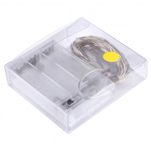 5m 6W 50 LED SMD 0603 IP65 Waterproof 3 x AA Batteries Box Silver Wire String Light Lampe Fairy Lampe décorative, DC 5V (Light jaune) S516YL2-07