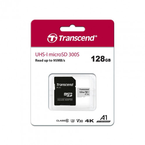 Transcend microSDXC 300S-A 128GB Class 10 UHS-I U3 V30 A1 426036-02