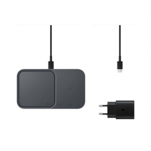 Samsung Wireless Charger Duo Pad 2-in-1, 15W EP-P5400 with Travel charger (25W) + USB cable, Black (EP-P5400TBEGEU) DA3090355-04