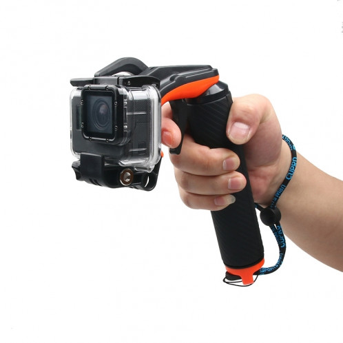 Déclencheur d'obturateur + Manivelle flottante de plongée Bouée de flottabilité avec sangle et clé à bouton-pression et anti-pertes réglables pour GoPro HERO5 Noir SD11348-07