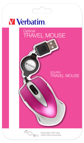 Verbatim Go mini optical Souris de voyage, Pink 49021 625732-05