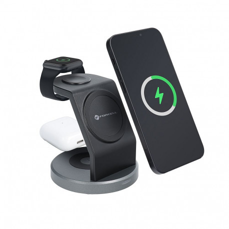 Forcell Chargeur à Induction Rapide (3 en 1, 15W, Noir) Emballage Original 208133-01