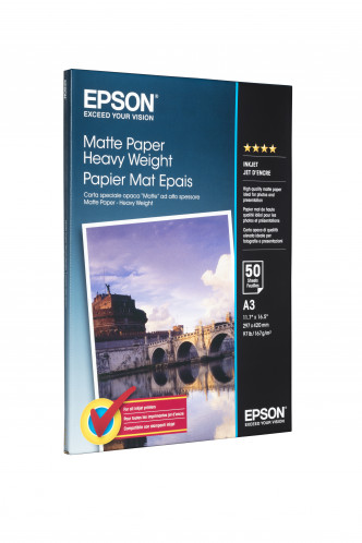 Epson Matte Paper Heavy Weight A 3, 50 feuilles, 167 g S 041261 212014-04