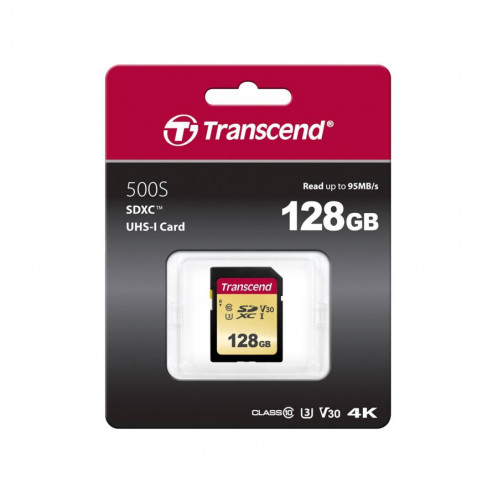 Transcend SDXC 500S 128GB Class 10 UHS-I U3 V30 380529-02