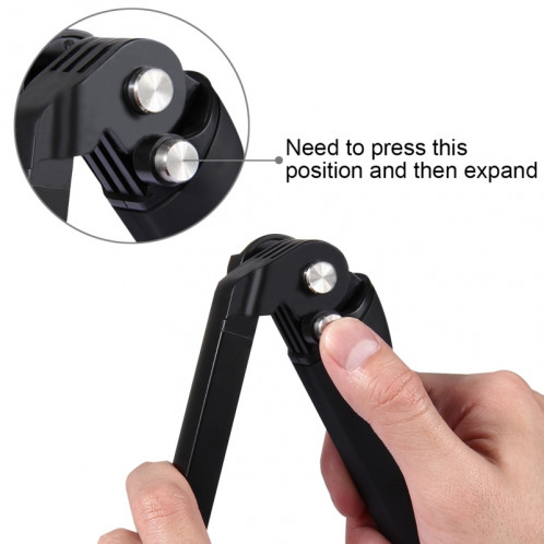 PULUZ 3-Way Grip Foldable Multi-fonctionnel Selfie Stick Extension Monopode avec trépied pour GoPro HERO5 / 4/3 + / 3/2/1, Longueur: 20-58cm SPU2026-08