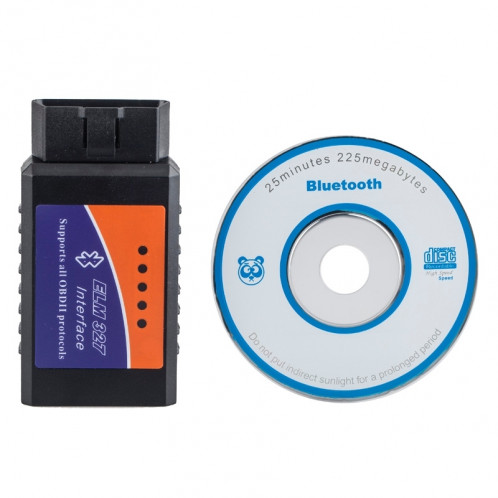 ELM327 Bluetooth OBDII outil de diagnostic de voiture, support tous les protocoles OBDII (noir) SE9209-04