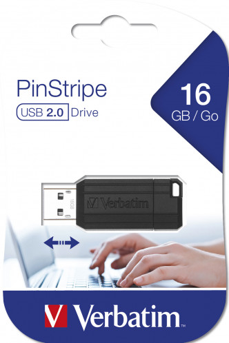 Verbatim Store n Go 16GB Pinstripe USB 2.0 noir 49063 614474-06