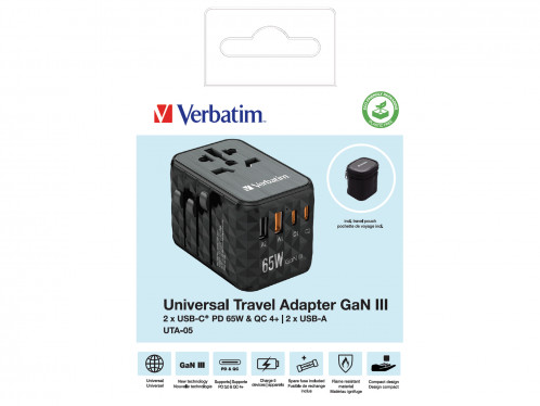 Verbatim GaN III Adapt. univ. de voyage UTA-05 32120 871838-015