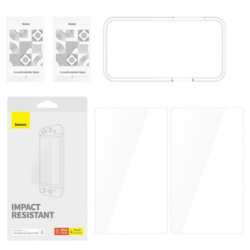 Baseus Crystal Tempered Glass for Nintendo Switch 2019 with Mounting Kit, Transparent (P6001205K201-00) DA329414-04