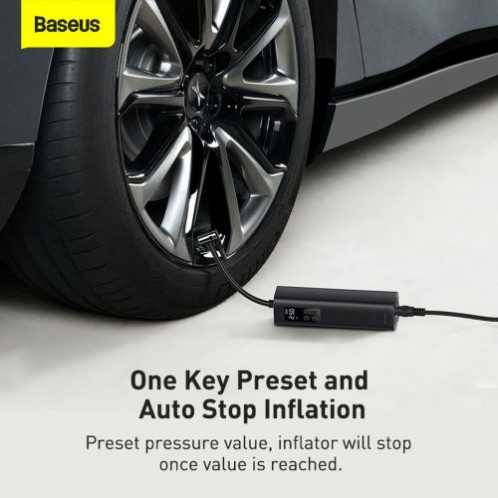 Baseus Car Tool Super Mini Inflator Tyre Pump 15sec Fast Inflation, 4 Tires in 25 Minutes, Black (CRCQ000001) DA2029512-016