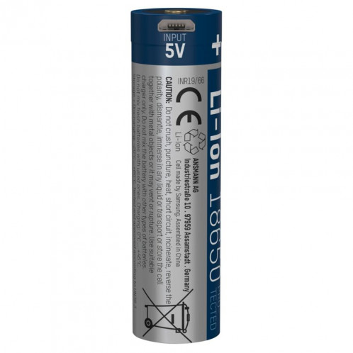 Ansmann Li-Ion 18650 3400mAh 3,6V Micro-USB prise 1307-0003 569354-06