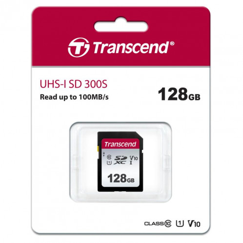 Transcend SDXC 300S 128GB Class 10 UHS-I U1 V10 380459-02
