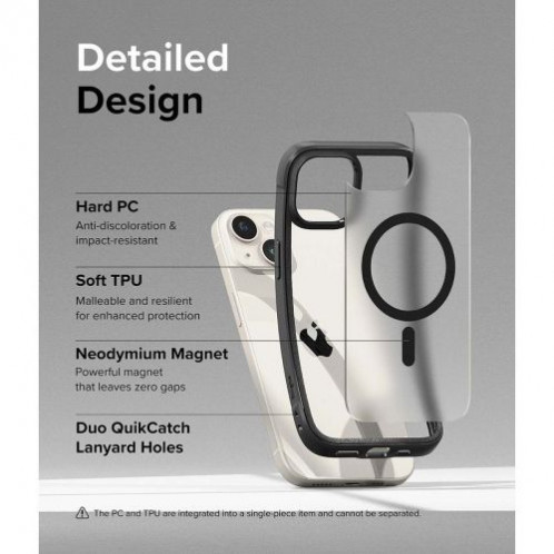 Ringke iPhone 15 Plus Case Fusion Bold Magnetic Matte Clear/ Black DI1081122-015
