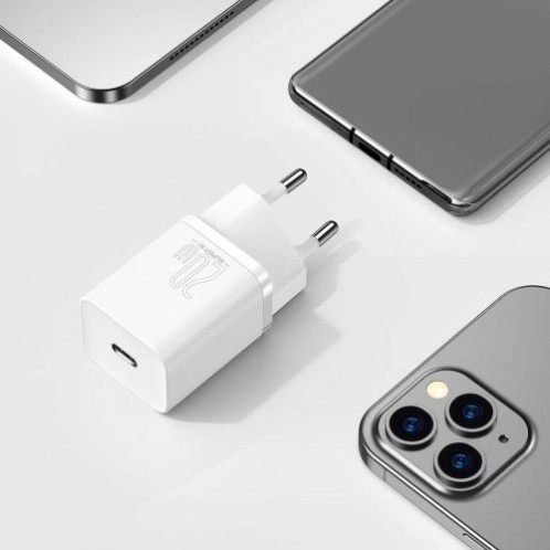 Baseus Travel Charger set Super Si 1C PD Fast charger 20W EU White (CCSUP-B02) DA628948-010