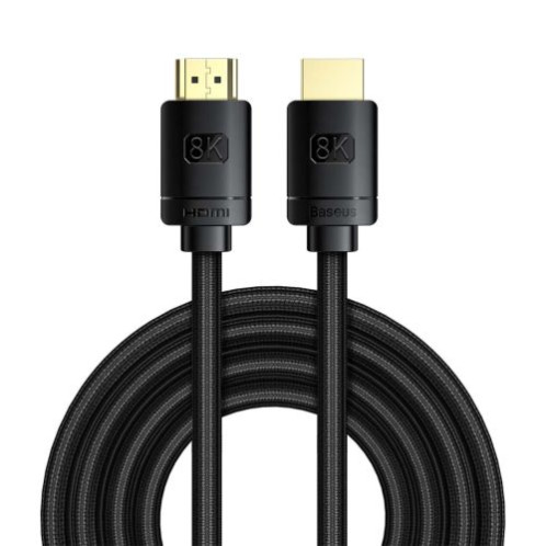 Baseus Video Cable High Definition Series HDMI To HDMI 2.1, 8K 60 Hz, 4K 120 Hz, 2K 144 Hz, 3D eARC, QMS, Dynamic HDR, VRR, ALLM, 3m. Black (CAKGQ-L01) DA1096674-016