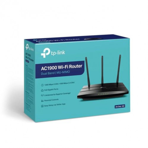TP-LINK Router Archer A8 AC1900 Wireless 802.11ac/1300Mbps LAN/WAN Black EU DP2890675-02