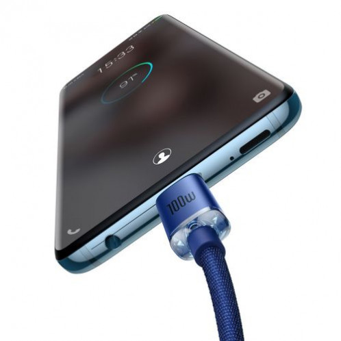 Baseus Type-C Type-C Crystal Shine series fast charging data cable 100W 1.2m Blue (CAJY000603) DA334725-013