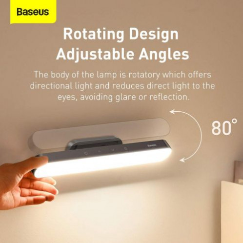 Baseus Home Magnetic Stepless Dimming Charging Desk Lamp 100LM, 4000K, 1800 mAh 4.5W Gray (DGXC-C0G) DA1314720-017