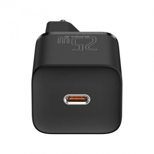 Baseus Travel Charger set Super Si 1C QC (With Mini Black Cable Type-C to Type-C 3A 1m) 25W EU Black (TZCCSUP-L01) DA806968-014