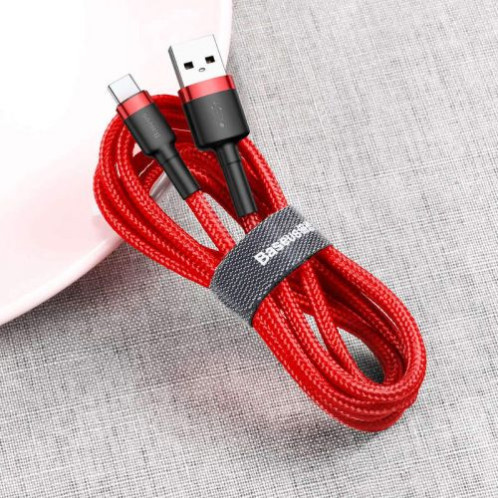 Baseus Type-C Cafule cable 3A, 1m, Red + Red (CATKLF-B09) DA192729-09