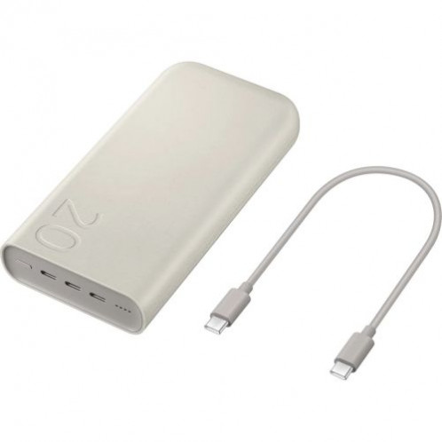 Samsung Power Bank Quick Charge C+C+C (with Type-C to Type-C cable 0,30m), 45W, 20000 mAh, Beige (EB-P4520XUEGEU) DA2750806-03