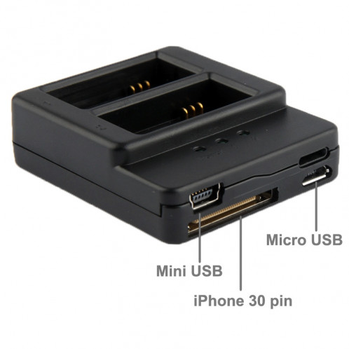 Chargeur de batterie pour GoPro Hero 3+ / 3 (AHDBT-301, AHDBT-302) (Noir) SC00836-05