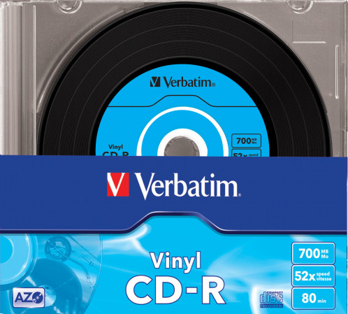 1x10 Verbatim CD-R 80 / 700MB 52x Speed, Vinyl Surface, Slim 112105-010