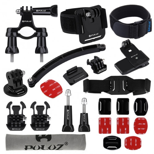 PULUZ 24 en 1 Ensemble vélo Accessoires Kit combiné pour GoPro HERO4 Session /4 /3+ /3 /2 /1 SPKT190-00