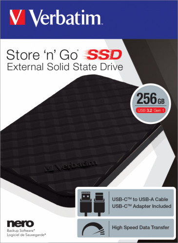 Verbatim Store n Go 256GB Portable SSD USB 3.2 53249 546177-07