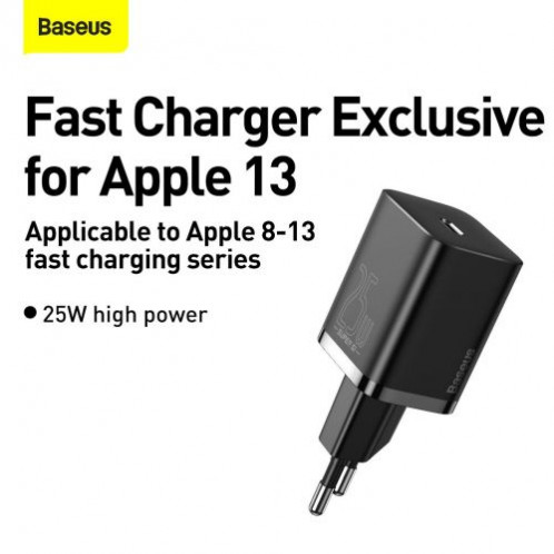 Baseus Travel Charger Super Si 1C Quick Charger 25W EU Black (CCSP020101) DA729484-016