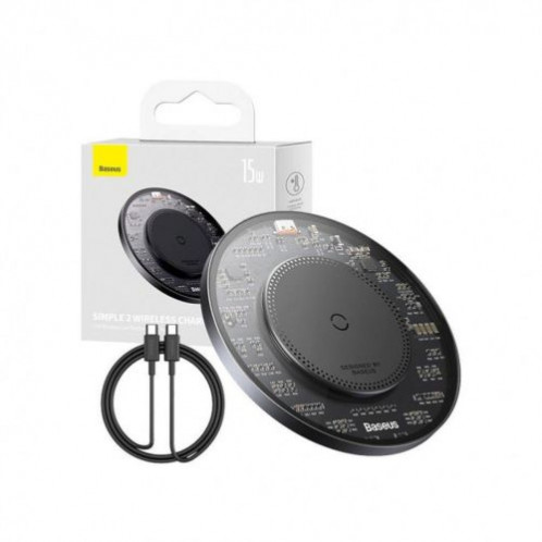 Baseus Wireless Charger BS-W530 PD 15W with Type-C cable PD 24W, 1m, Black (CCJJ050001) DA864215-04