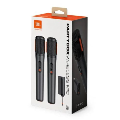JBL PartyBox Wireless Microphone Set (2 Microphones, 1 Receiver) Black EU DB7300529-02